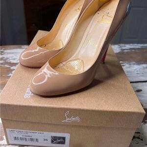 Christian Louboutin Beige Patent Leather Heels